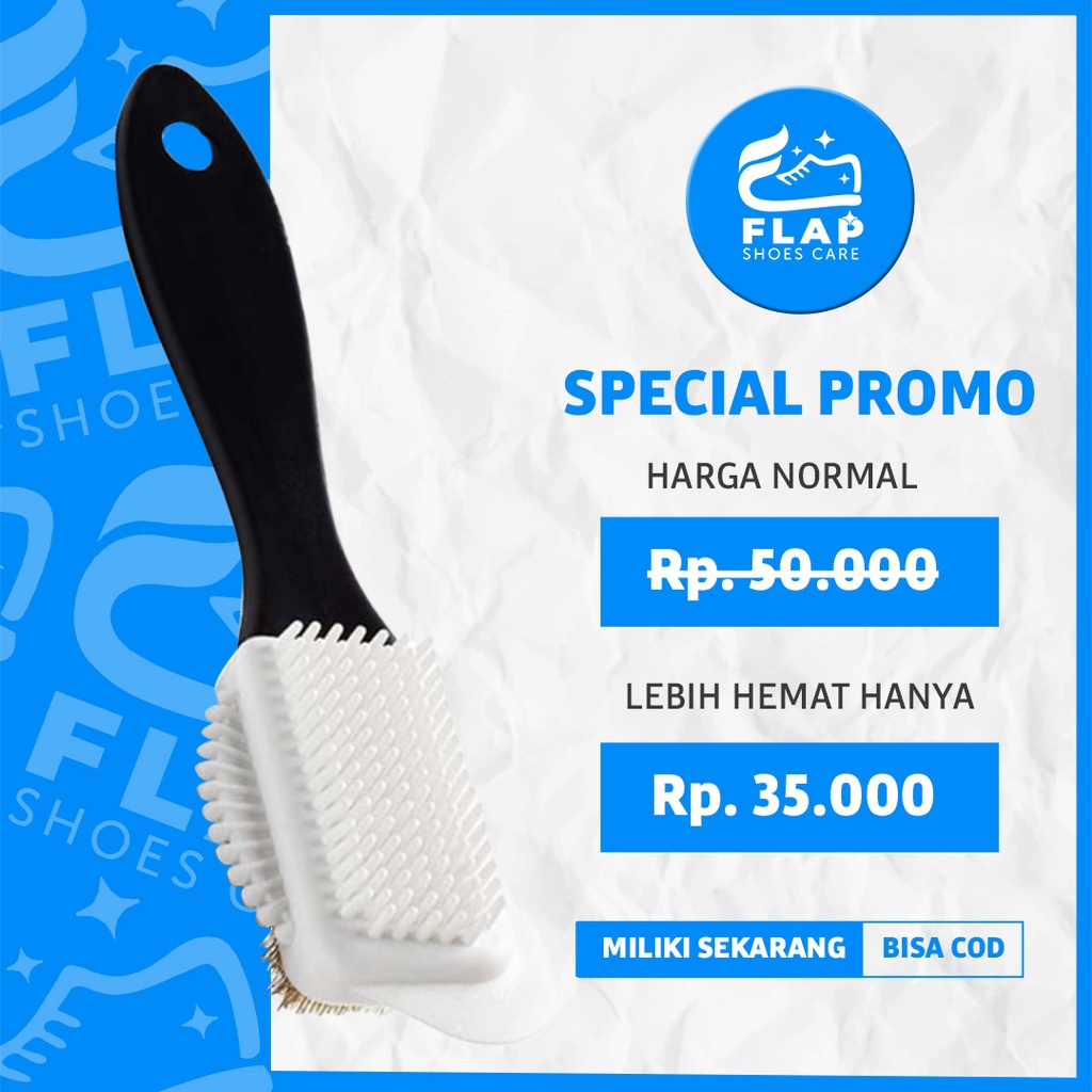 FLAP SHOES CARE Sikat Suede Nubuck Nubuk Suede Brush Sikat Pembersih Perawatan Sepatu Karet Kuat Multifungsi 3 Sisi for Shoe &amp; Bag Cleaner Suede Tas Jaket Kulit dan Nubuck Nubuk Spotless Shoe Cleaner Care