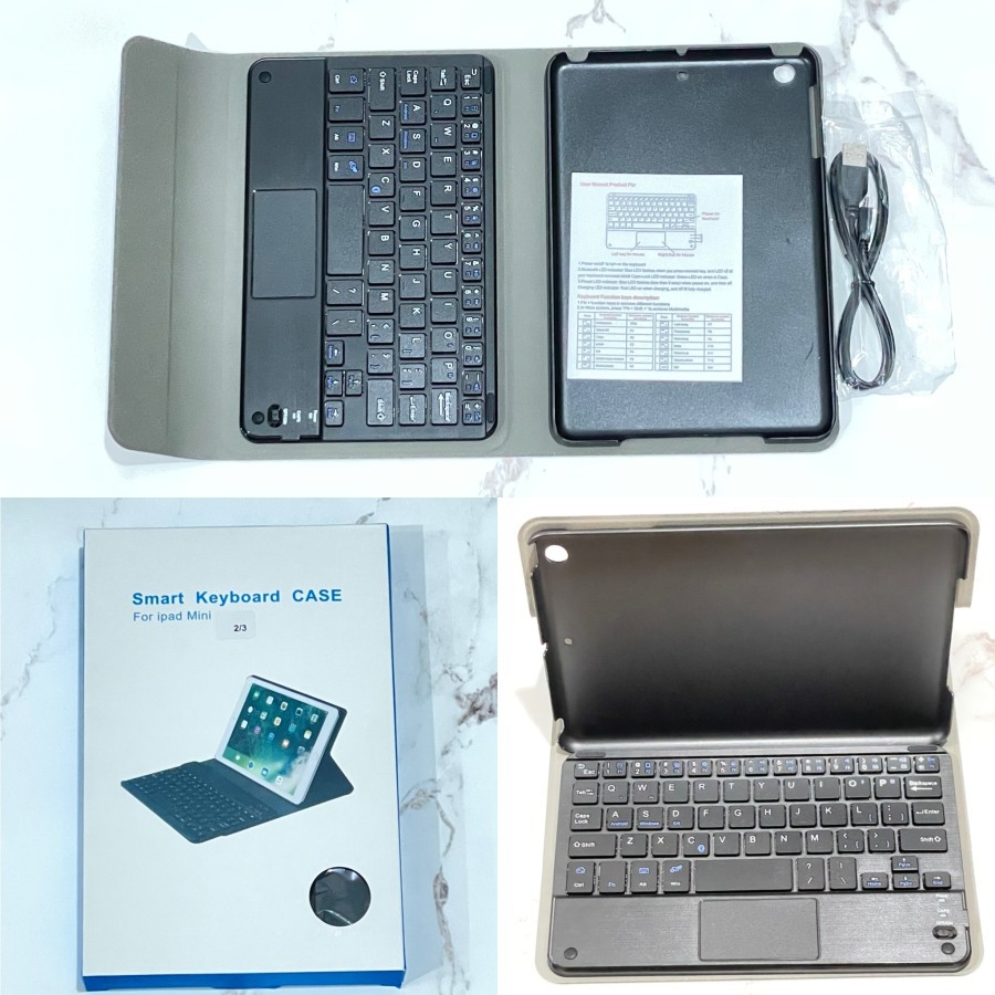 Ipad Mini 1/2/3 Trackpad Touchpad Keyboard Bluetooth Book Cover Case