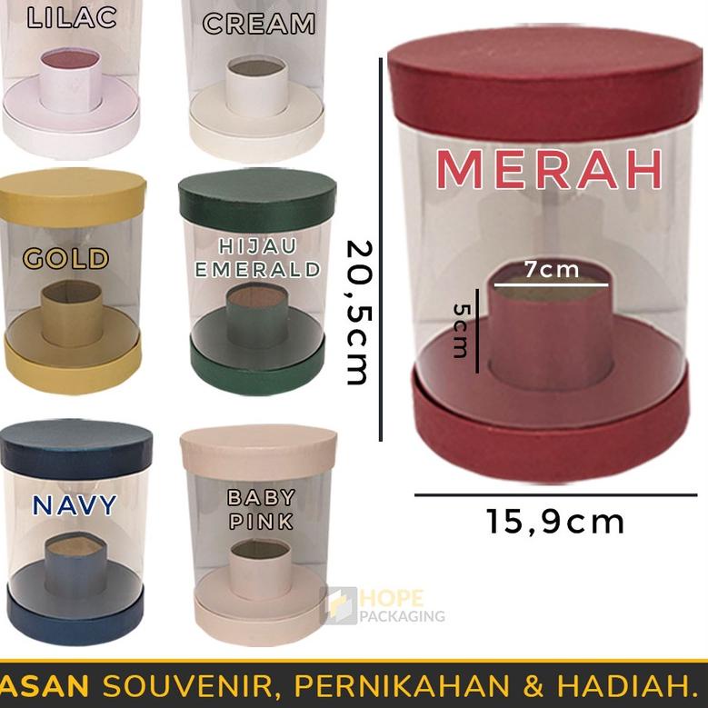 

➺ Bloom Box Bulat Kotak Mika Transparant Kado Bunga/ Souvenir Wisuda Flower Box ✤
