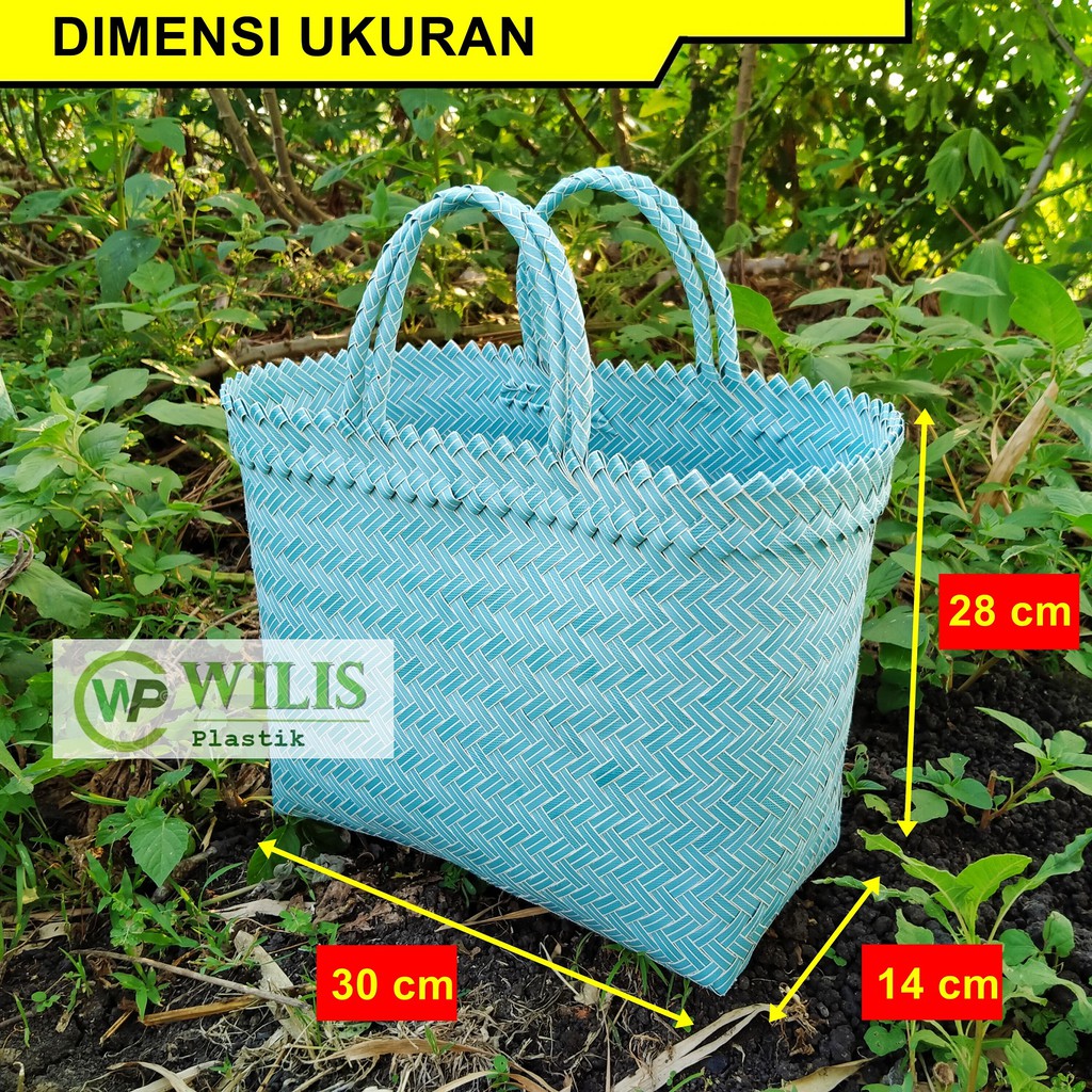 Tas Anyaman Plastik Polos Jumbo (L) untuk Hampers Parcel Souvenir / Tas Bingkisan muat Kotak Nasi