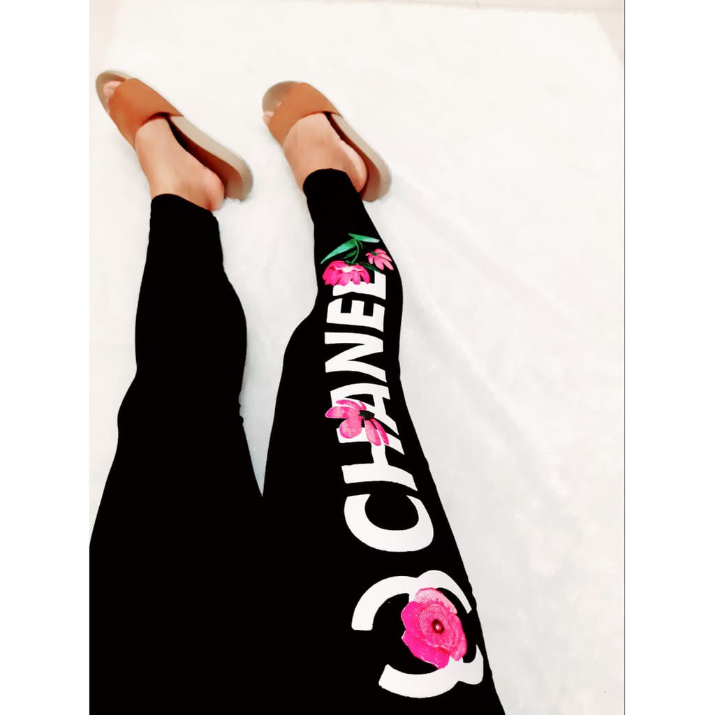 NEW LEGGING IMPORT CHANEL BUNGA/LEGGING MURAH