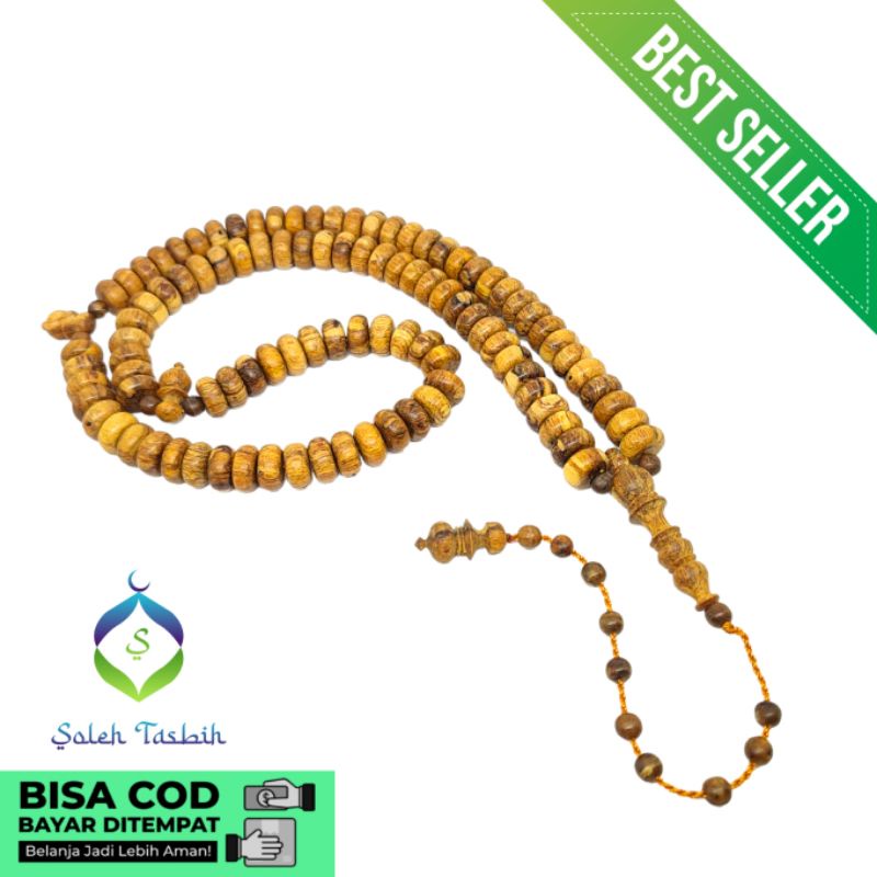 Tasbih Gaharu Motif Pipih Size 7x12mm, Isi 99 Butir/COD