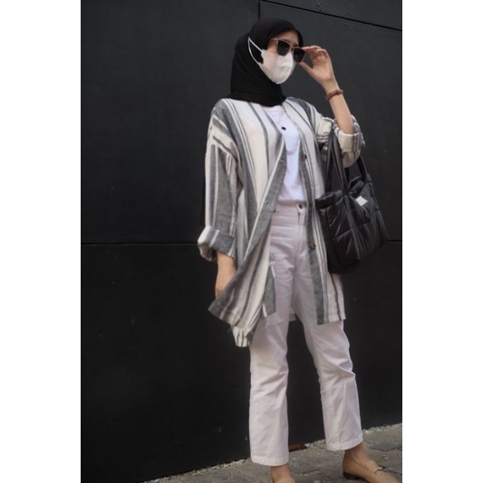 Blazer Linen motif salur