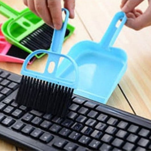 Set Sapu Serokan Mini Serbaguna2in1 - Sapu Mini Keyboard Meja Dashboard - Dust pan Set - Sapu Mobil Set