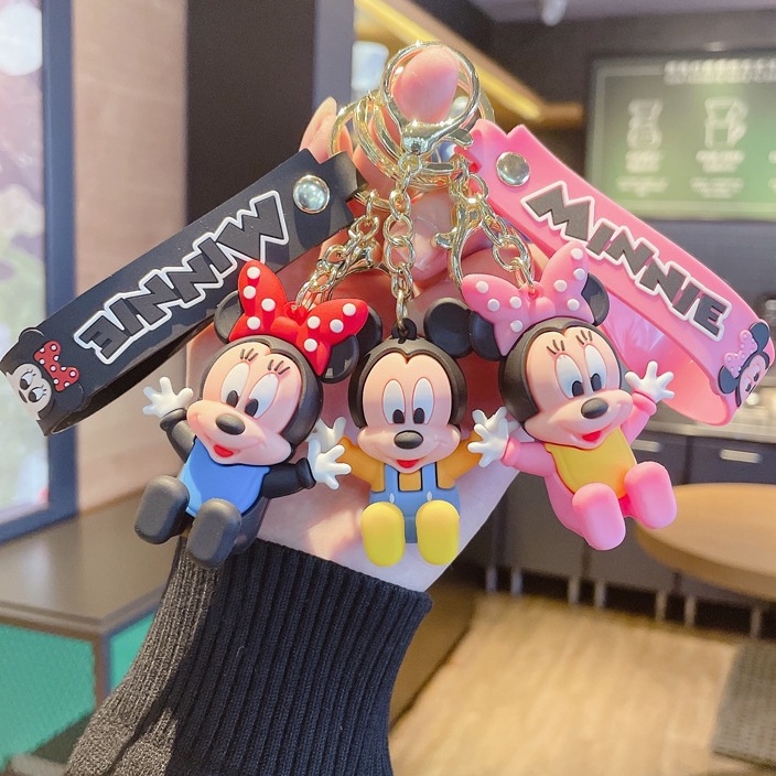 Gantungan Kunci Bentuk Mickey / Minnie Mouse Disney Untuk Hadiah Anak