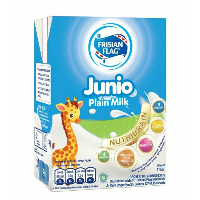 

Frisian Flag Susu Cair Junio Plain / pisang / coklat / strawberry Milk 110Ml