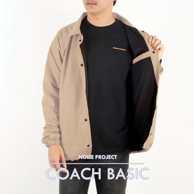 Jaket Coach Noise Project Jaket Coach Noise Basic Jaket Coach Polos Hitam