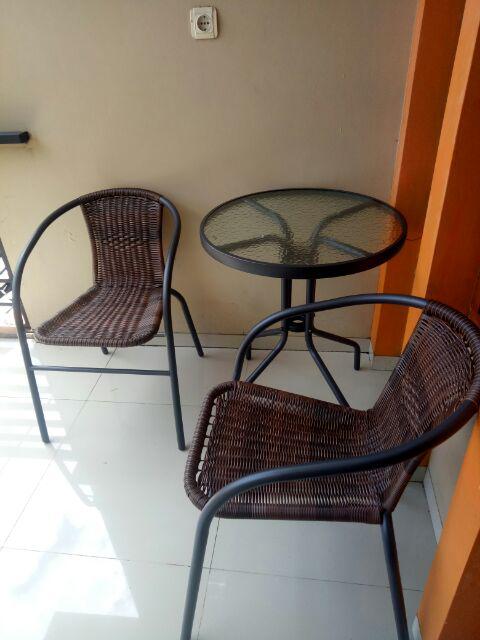 Furniture Meja Kursi Teras Set Isi 3 Pcs