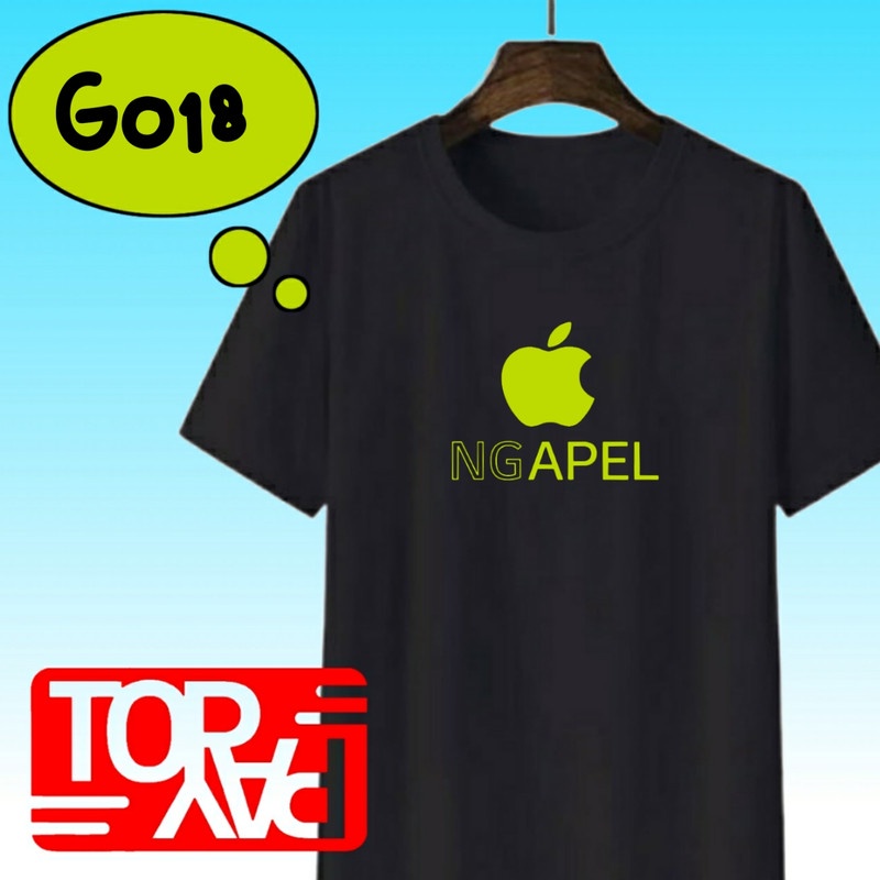 kaos hitam pria G018 atasan distro kata ngapel plesetan nama