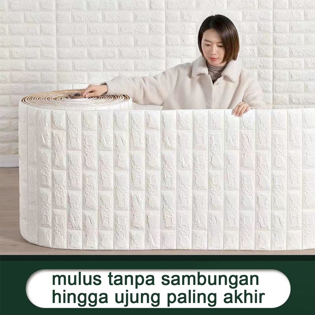 sticker dinding panjang tanpa sambungan / wallpaper gulungan tanpa sambungan pola bata 3D / wallpaper hiasan dekorasi kamar / walpaper tahan air tidak lembab 5pcs x (0.7x0.77m)-4