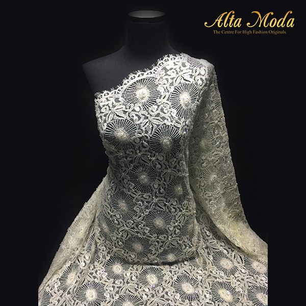 

Alta Moda Brokat Perancis Broken White Glitter