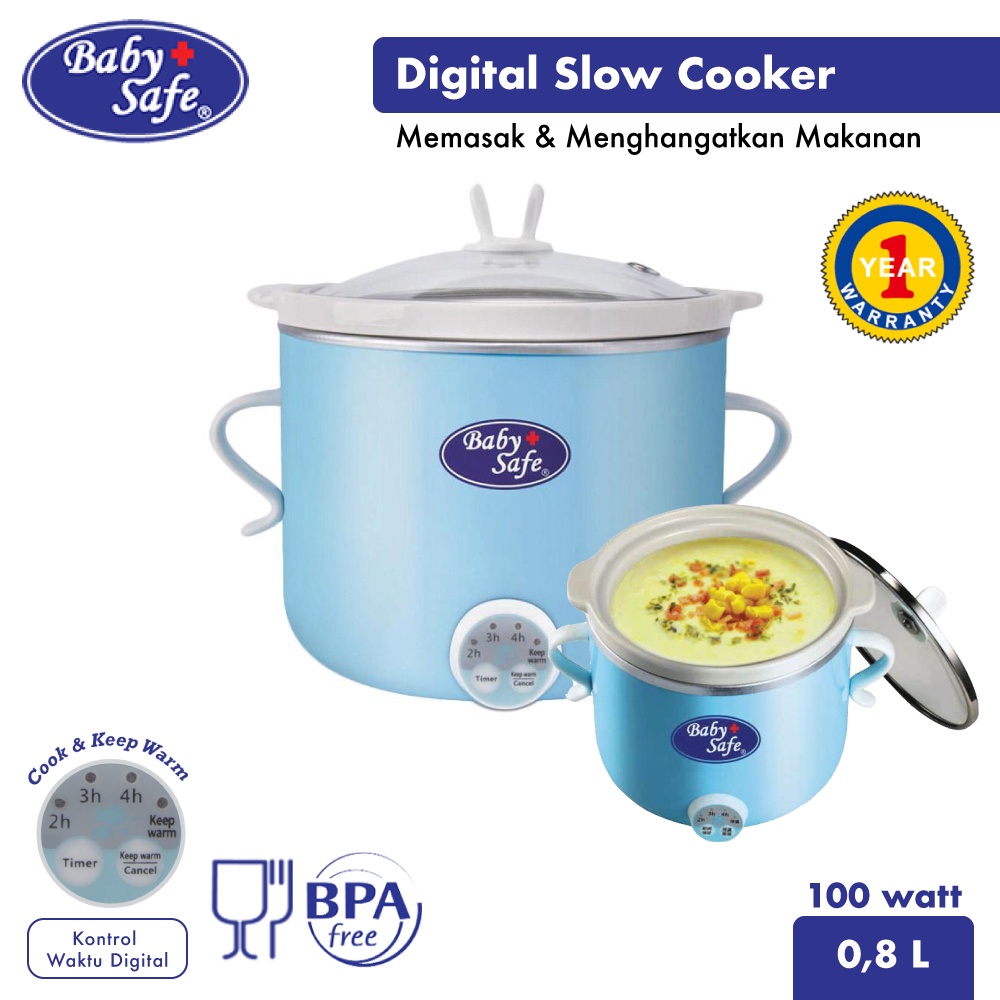 Baby Safe Digital Slow Cooker Multifungsi LB007 Perlengkapan MPASI BBS034 Berry Mart