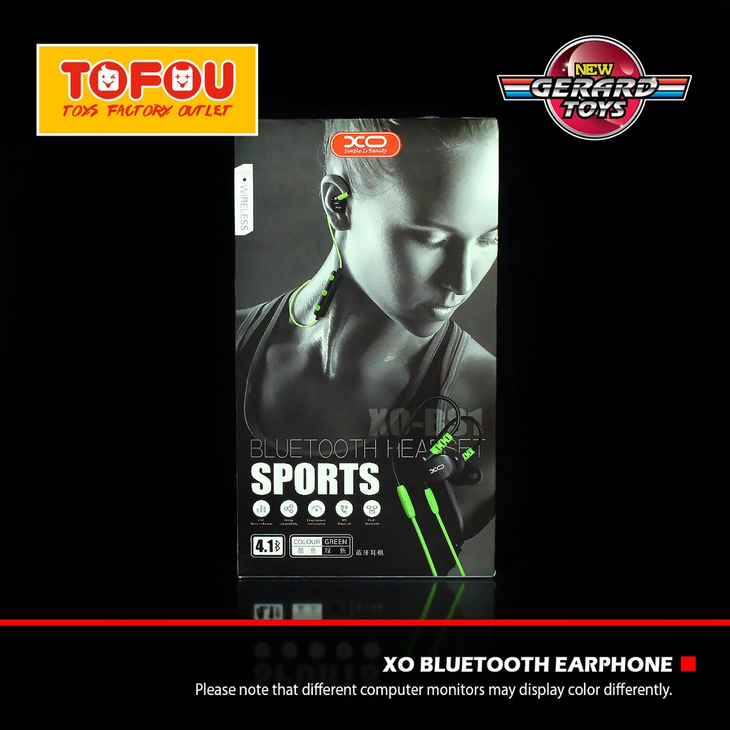 XO Bluetooth Handsfree Earphone BS1 Green Original Murah