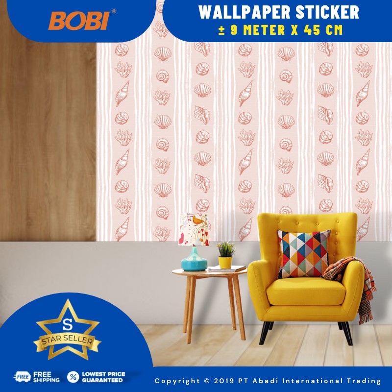 Wallpaper Sticker Motif YTN121-3 Keong Peach / 9mx45cm