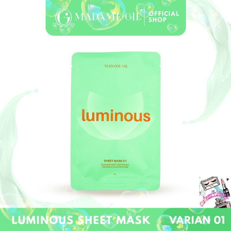 ☃️Cutezz_Ching1☃️Madame Gie Luminous Sheet Mask - Skincare Masker