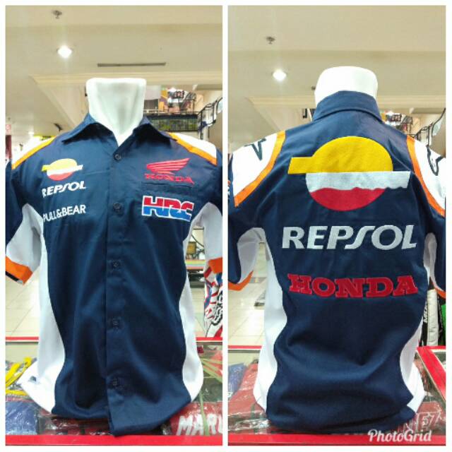 Kemeja Honda Repsol MotoGP Team - 2019 - HRC - Repsol - Pull & Bear - Alpinestar - Baju MotoGP - Bik