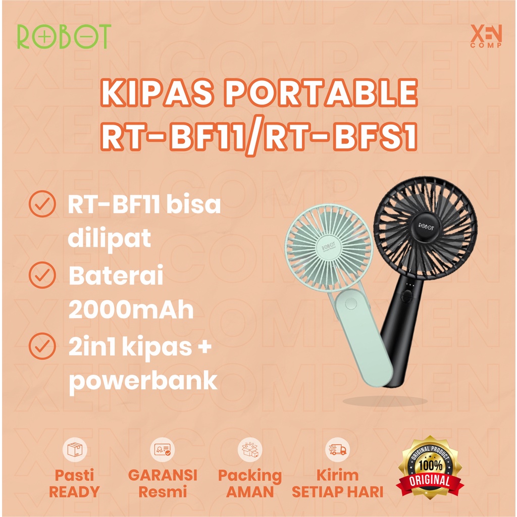 KIPAS ANGIN PORTABLE MINI FAN ROBOT RT-BF11 / RT-BF17