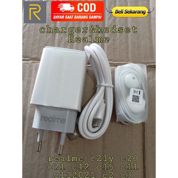 Charger Realme C20 Charger Realme C11 C12 C15 C21Y Casan Realme C20 BONUS Headset realme Superbass B