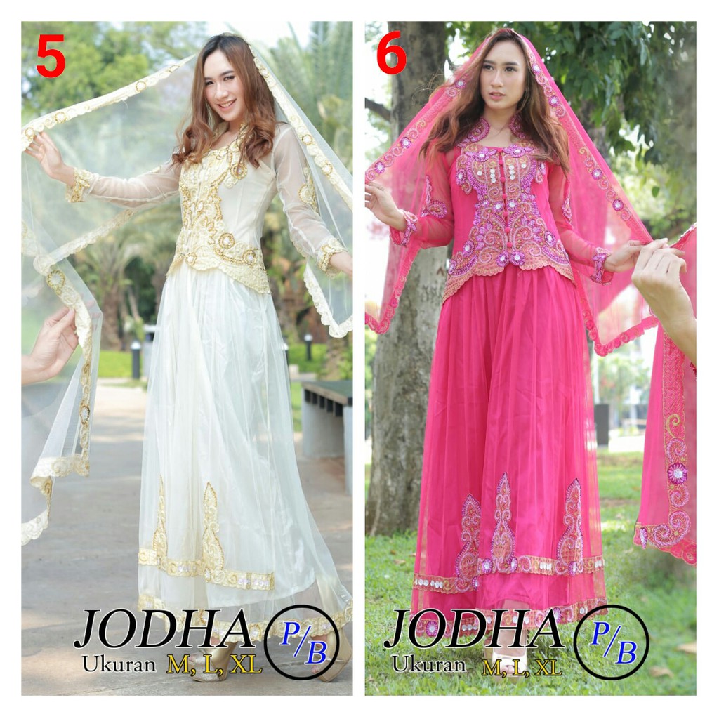 Stelan Kebaya Tulle Pink Dan Putih BW Lima Pilihan