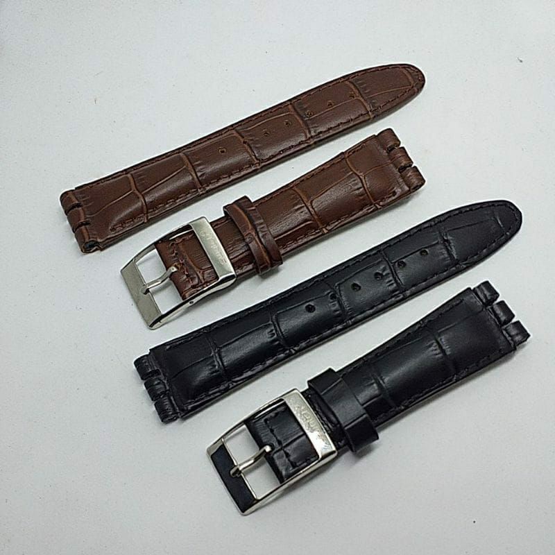 STRAP TALI JAM SWATCH IRONY CHRONO 19MM TALI KULIT JAM SWATCH UKURAN 19MM