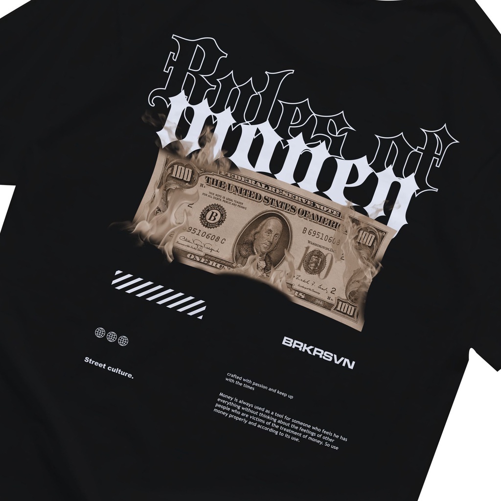Tshirt Baju Kaos Distro Barker seven RULES OF MONEY / Kaos Distro Pria Wanita