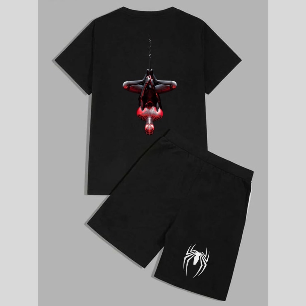 Clothing May - 1 Set Spiderman Kaos Boxer 1 Set One Set Oneset Satu Pasang Satu Setel Fashion Sepasang Kaos Koas Set Boxer Distro Kekinin T Shirt Tshirt T-Shirt Premium Murah Unisex Sablon Dtf Murah Celana Pria Pendek Tali Kolor Bokser