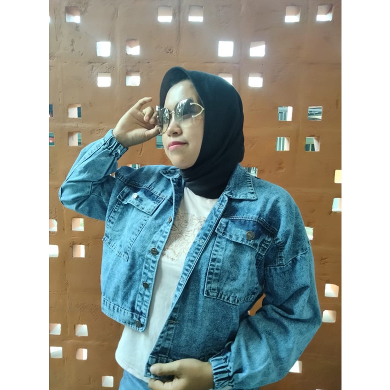 alvan.id Jaket Jeans Oversize Sanwash Muda Pria dan Wanita Premium Quality