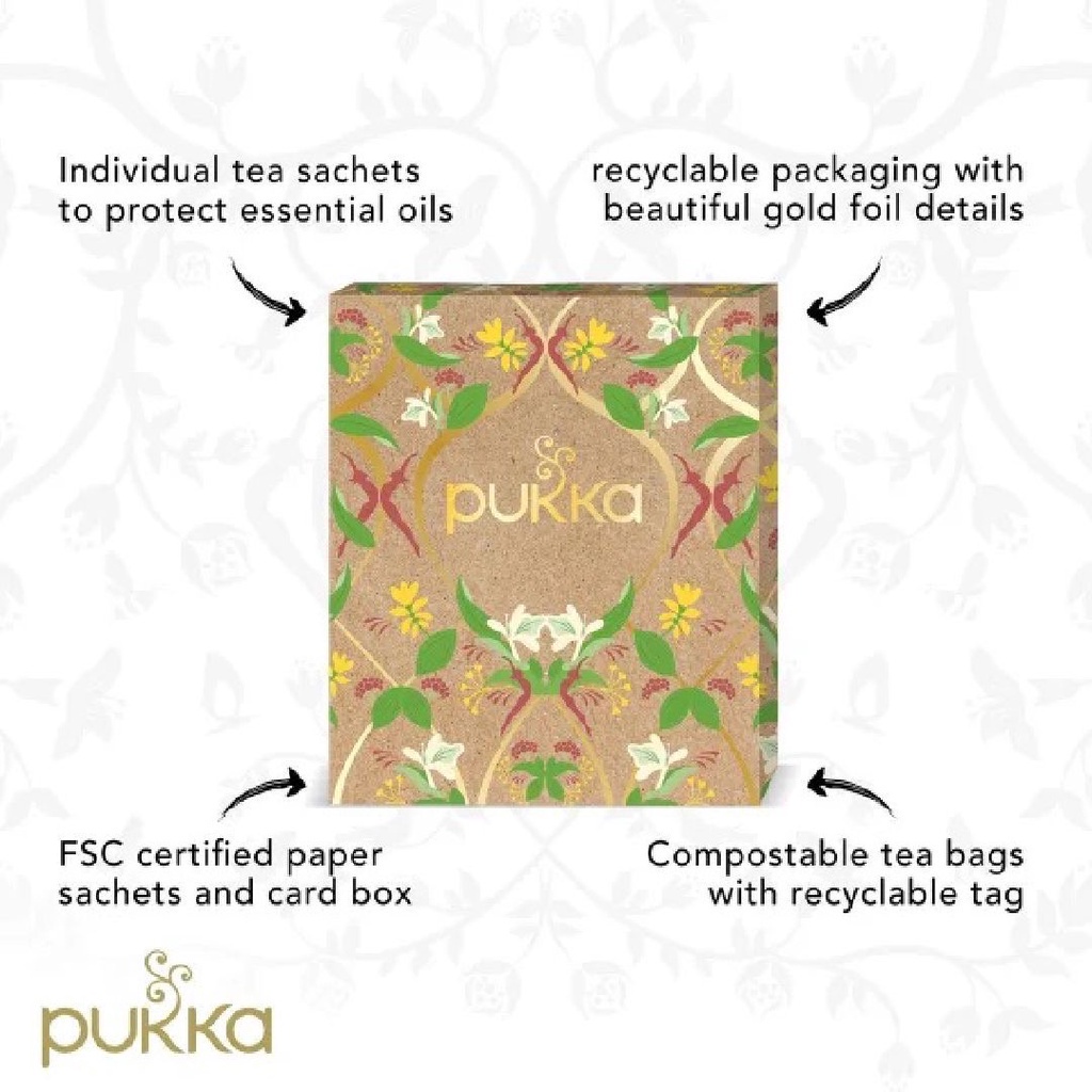 Pukka Tea Vanilla Chai Organic Caffeine Free With Cinnamon 20s x 2gr