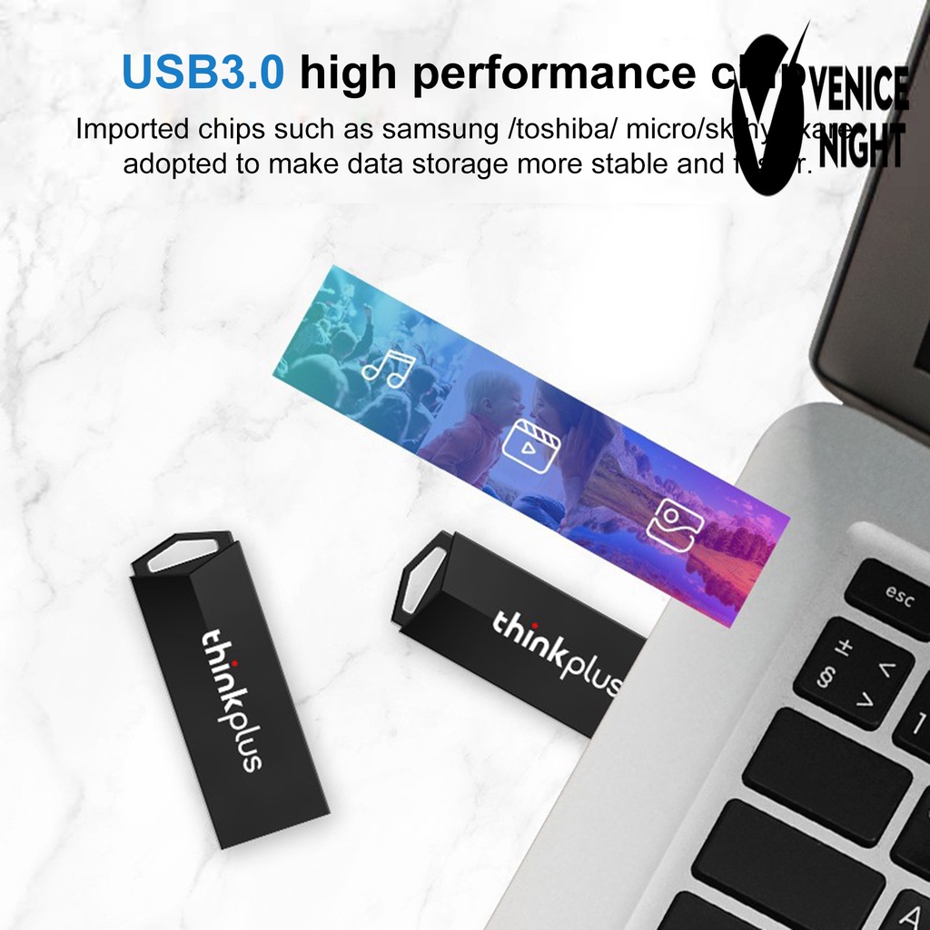 (SF) Lenovo MU234 Flashdisk USB 3.0 High Speed Kapasitas 16 / 32 / 64GB Bahan Metal Untuk Laptop