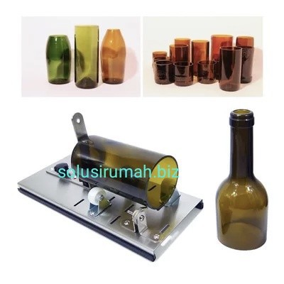 PISAU KACA BOTOL DENGAN DUDUKAN SS 300x125x19MM POTONG BOTOL STAINLESS