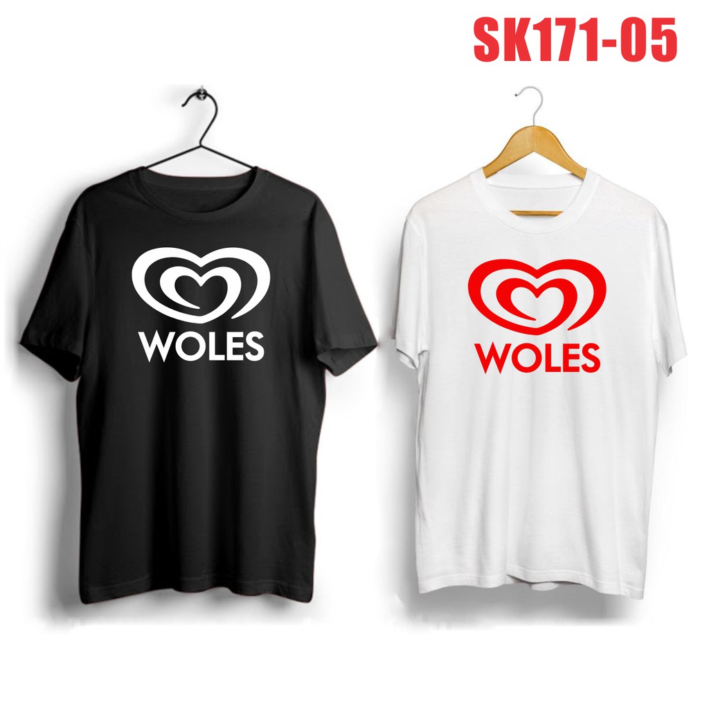 PROMO!!! KAOS PLESETAN LOGO WOLES LOGO LUCU, BAHAN KAOS COMBED 30S