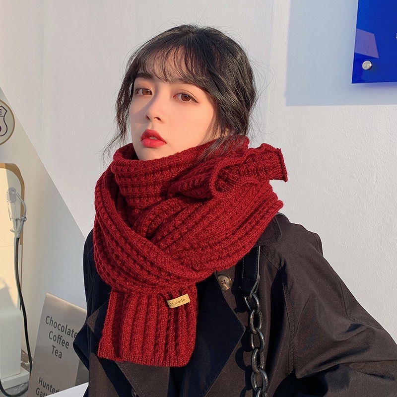 Long scarf women winter import syal musim dingin wanita rajut hangat knit knitted unisex cowok pria selendang ELSA