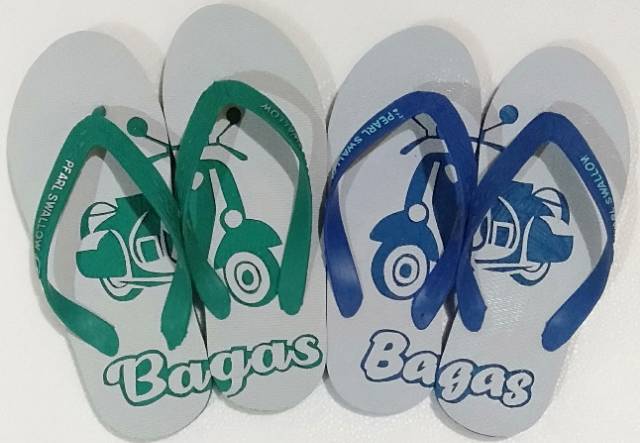 SANDAL JEPIT SWALLOW  UKIR VESPA dan nama