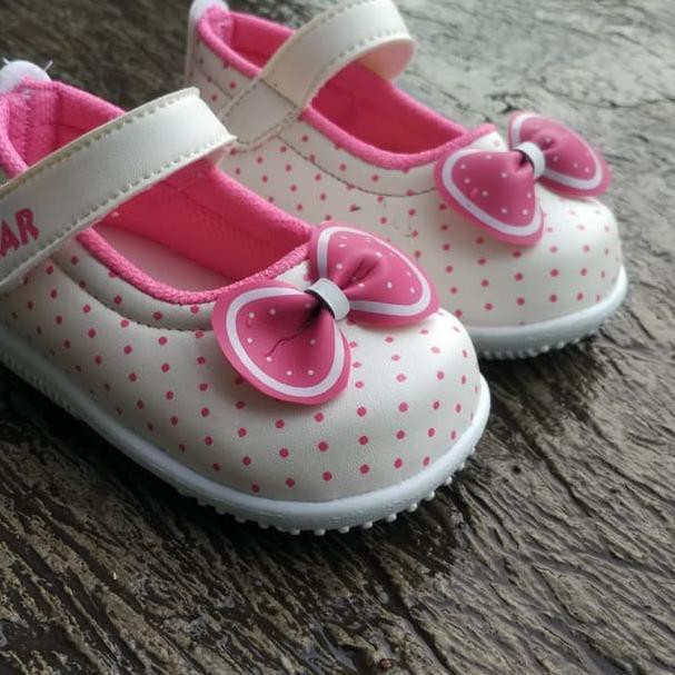 Sepatu anak bayi perempuan bunyi cit-cit motif polkadot