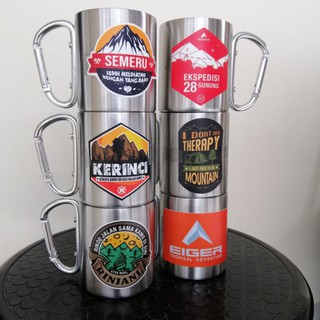 [ free sticker Waterproof ] Cangkir carabiner - Gelas Mug