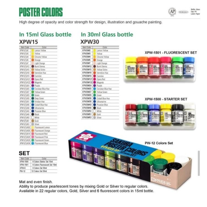 

Sakura Poster Colors - Basic Set 15Ml Kualitas Terbaik