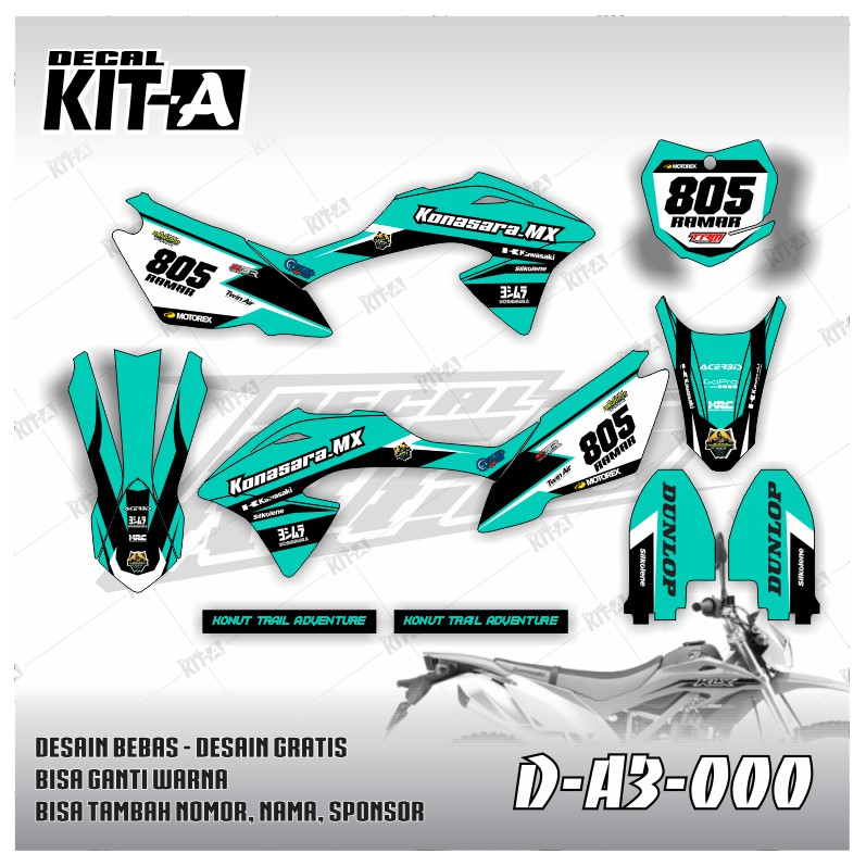 Decal Sticker Kawasaki Klx 150 Bf Supermoto Tosca Full Body