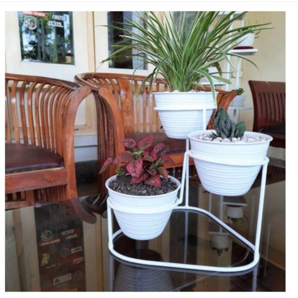 RAK POT / STANDING RAK BERTINGKAT/RAK POT 3 SUSUN/RAK POT HIAS/RAK POT TANAMAN/RAK POT BUNGA BESI