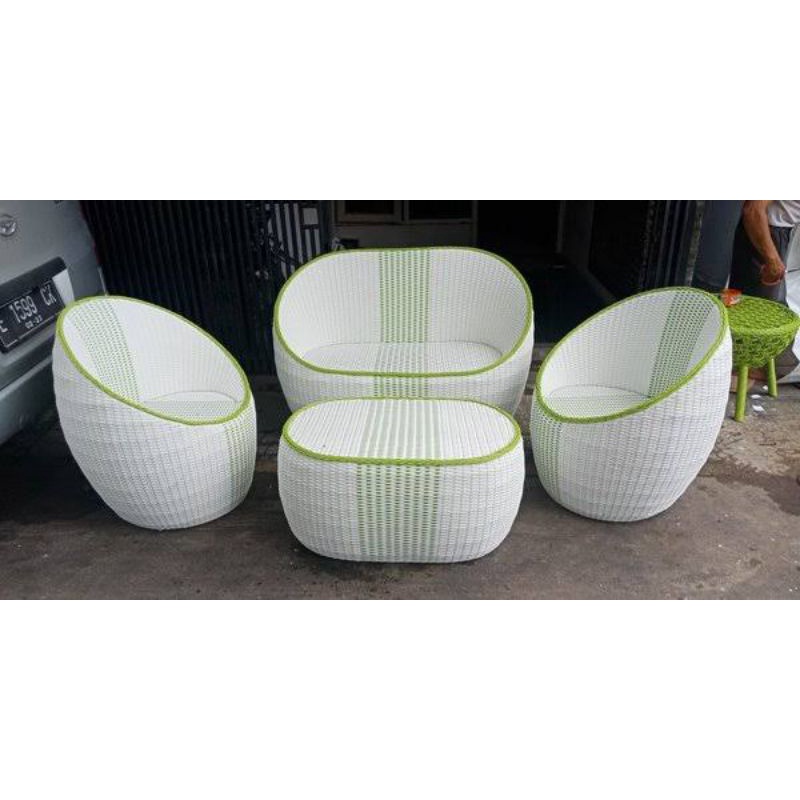 set kursi tamu gentong putri rotan sintetis