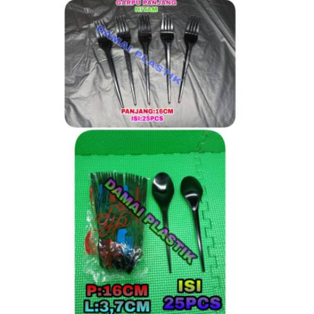 Sendok Plastik Makan Panjang Hitam Suapi Sendok Makan Hitam Murah Garpu