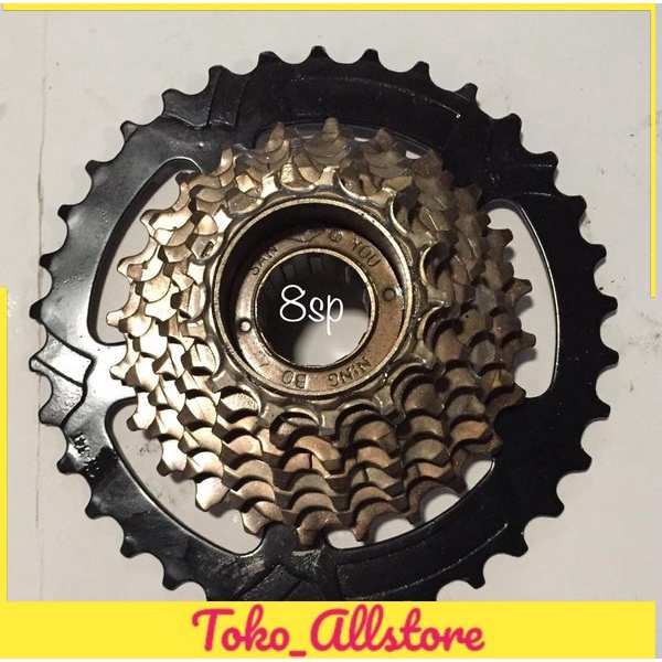 GIR susun sproket freewheel gear 8 speed Ulir drat megarange NING BO SAN YOU 14 - 34 t