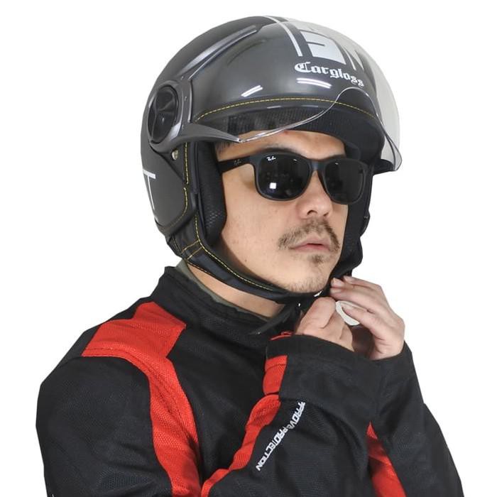 HELM CARGLOSS YR PROTECT HALF FACE - DEEP BLACK SG