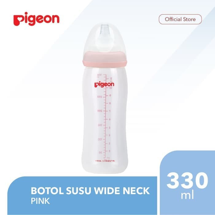 Botol Susu Bayi Pigeon Botol PP Wide Neck 330ml With Peristaltic Plus