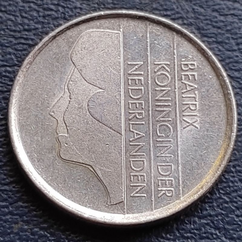 Uang Koin Kuno Luar 25 Cents Belanda Tahun Campur