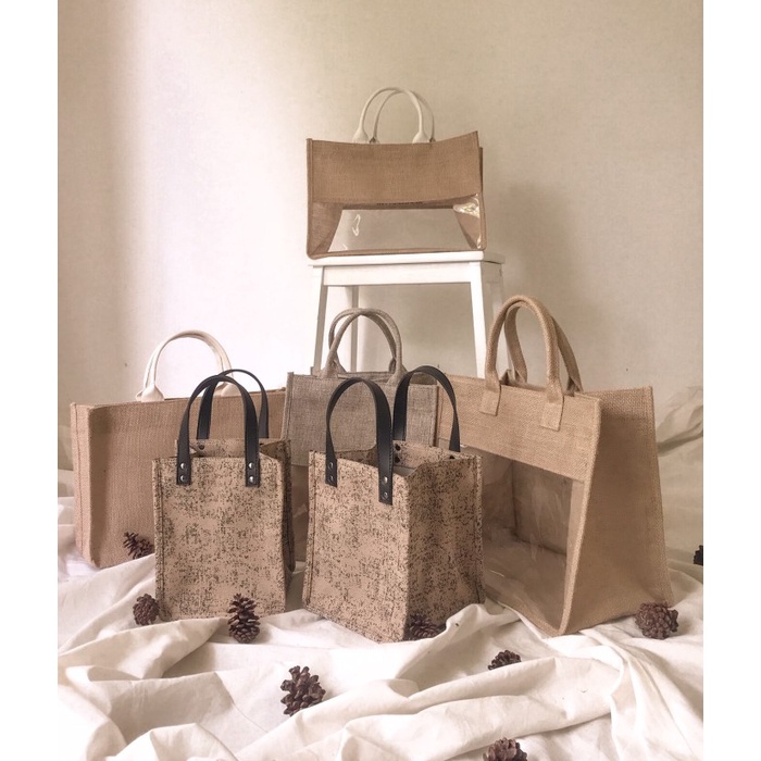 

✨ BISA COD ✨ Tas Karung Goni Tote Bag Kanvas Wedding Souvenir Hampers - SAMPLE - SMALL