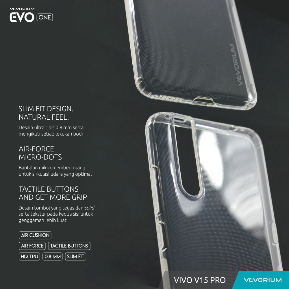 VEVORIUM EVO ONE VIVO V15 PRO Soft Case Softcase + Tempered Glass