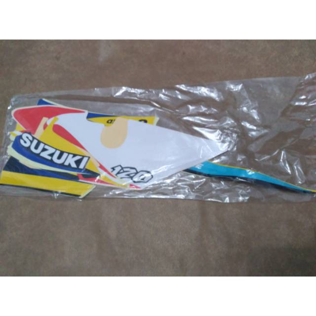 striping satria 2t lumba kuning biru