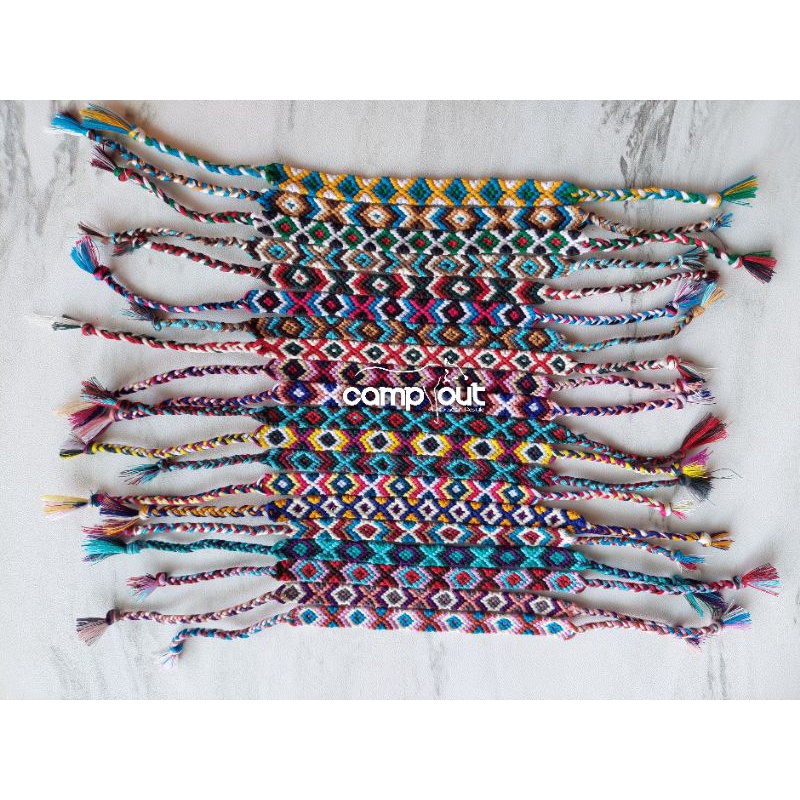 Gelang Rajut Khas Lombok Etnik - Gelang Rajutan Anyaman Benang Handmade - Gelang Friendship Bracelet - Gelang Gunung Pendaki