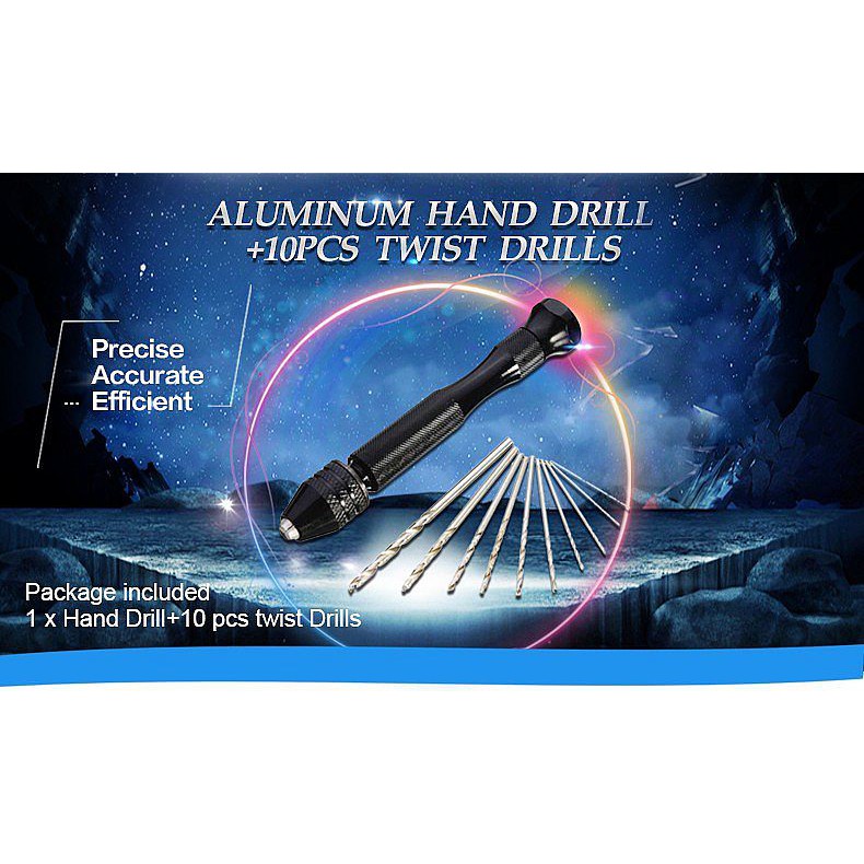 BOR TANGAN Manual 10 Mata Bor 3003 HSS Twist Drills Hand Drills Bor Manual Tangan Bor Kayu