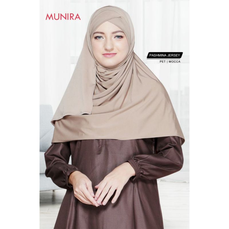 Pashmina Jersey Premium Munira Praktis Adem Simple